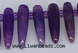 CTD2725 Top drilled 8*35mm bullet agate gemstone beads wholesale