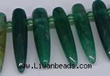 CTD2728 Top drilled 8*35mm bullet agate gemstone beads wholesale