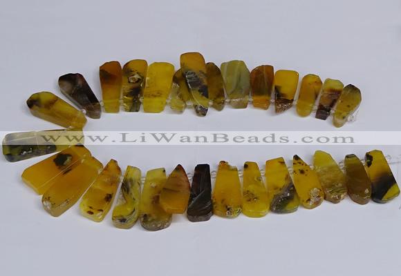 CTD2740 Top drilled 15*35mm - 18*40mm freeform agate beads