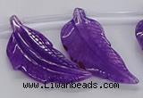 CTD2773 Top drilled 20*45mm - 25*55mm carved leaf agate beads