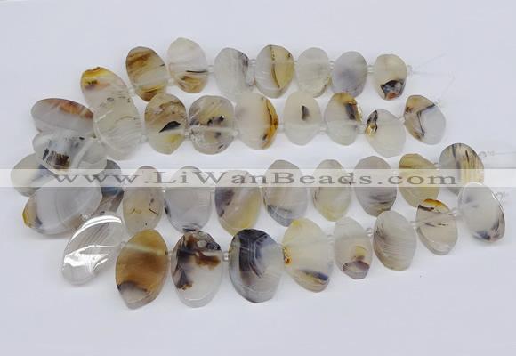 CTD2825 Top drilled 15*25mm - 25*35mm freeform Montana agate beads