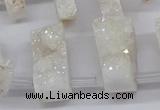 CTD2840 Top drilled 15*20mm - 18*40mm freeform plated druzy agate beads