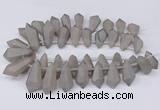 CTD2861 Top drilled 15*20mm - 22*50mm sticks plated quartz beads