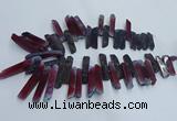 CTD2910 Top drilled 8*35mm - 10*65mm sticks agate beads