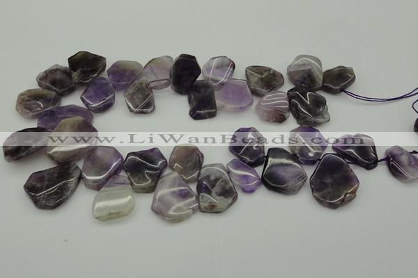 CTD304 Top drilled 15*20mm - 20*25mm freeform dogtooth amethyst beads