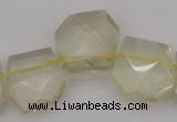 CTD310 Top drilled 15*18mm - 18*20mm faceted freeform lemon quartz beads