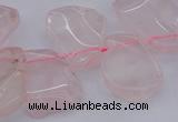 CTD320 Top drilled 15*20mm - 20*25mm freeform rose quartz beads