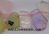 CTD321 Top drilled 15*20mm - 20*25mm freeform multicolor quartz beads