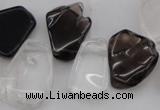 CTD322 15*20mm - 20*25mm freeform white crystal & smoky quartz beads