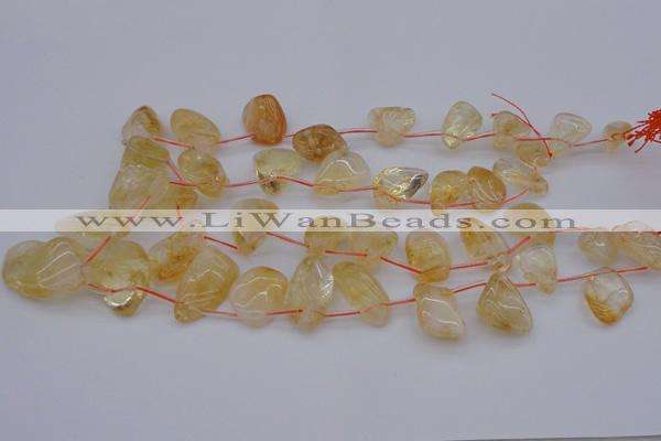 CTD323 Top drilled 15*20mm - 20*30mm freeform citrine beads