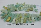 CTD3517 Top drilled 10*20mm - 12*40mm sticks amazonite beads