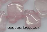 CTD3533 Top drilled 15*20mm - 25*30mm freeform rose quartz beads