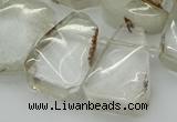 CTD3534 Top drilled 15*20mm - 25*30mm freeform green phantom quartz beads