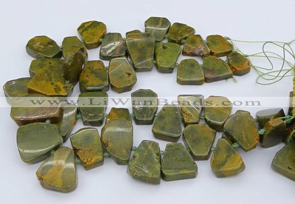 CTD3538 Top drilled 15*20mm - 25*30mm freeform ocean jasper beads