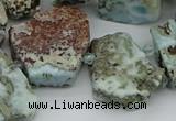 CTD3539 Top drilled 15*20mm - 25*30mm freeform larimar beads