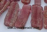 CTD3588 Top drilled 10*20mm - 12*40mm sticks strawberry quartz beads