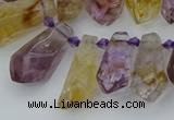 CTD3623 Top drilled 9*18mm - 16*30mm faceted nuggets ametrine beads