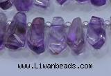 CTD3690 Top drilled 6*16mm - 10*25mm sticks amethyst beads