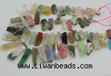 CTD3698 Top drilled 10*20mm - 12*40mm sticks mixed gemstone beads