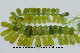 CTD3702 Top drilled 10*20mm - 15*45mm freeform Korean jade beads