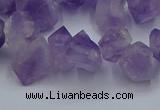 CTD3705 Top drilled 5*8mm - 15*20mm faceted nuggets amethyst beads