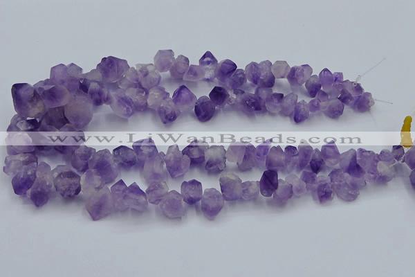 CTD3705 Top drilled 5*8mm - 15*20mm faceted nuggets amethyst beads