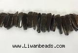 CTD3726 Top drilled 8*20mm - 10*50mm sticks smoky quartz beads