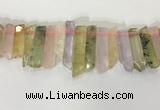 CTD3728 Top drilled 8*20mm - 10*50mm sticks mixed quartz beads