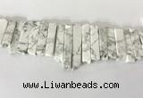 CTD3734 Top drilled 8*20mm - 10*50mm sticks white howlite beads