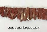 CTD3737 Top drilled 8*20mm - 10*50mm sticks red jasper beads