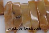 CTD374 Top drilled 10*20mm - 12*50mm wand yellow jade beads