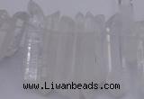 CTD375 Top drilled 6*25mm - 8*35mm sticks white crystal beads