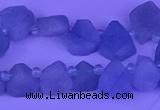 CTD3851 Top drilled 8*10mm - 10*12mm freeform aquamarine beads