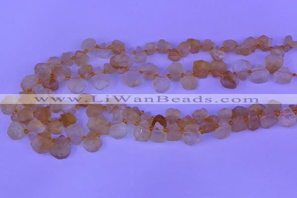 CTD3852 Top drilled 12*13mm - 13*15mm freeform citrine beads