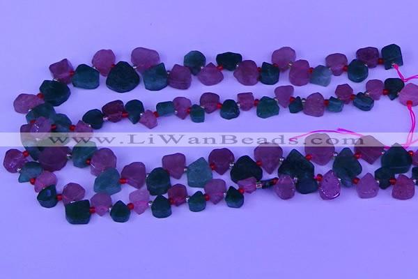 CTD3854 Top drilled 8*10mm - 10*12mm freeform mixed strawberry quartz beads