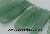 CTD386 Top drilled 10*20mm - 12*50mm wand green aventurine beads