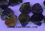 CTD3873 Top drilled 12*16mm - 15*20mm freeform green garnet beads