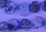 CTD3889 Top drilled 12*16mm - 13*17mm freeform larimar beads