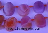 CTD3893 Top drilled 12*16mm - 13*18mm freeform red Botswana agate beads