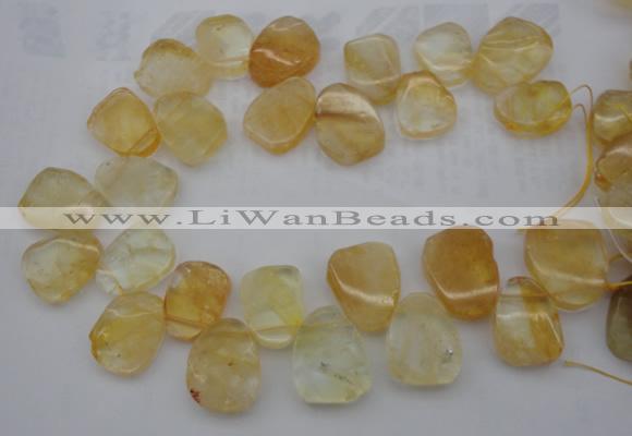 CTD391 Top drilled 20*25mm - 22*30mm freeform citrine beads