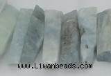 CTD394 Top drilled 8*18mm - 10*50mm wand aquamarine beads