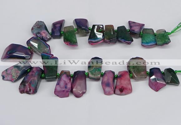 CTD4011 Top drilled 18*25mm - 25*35mm freeform agate beads