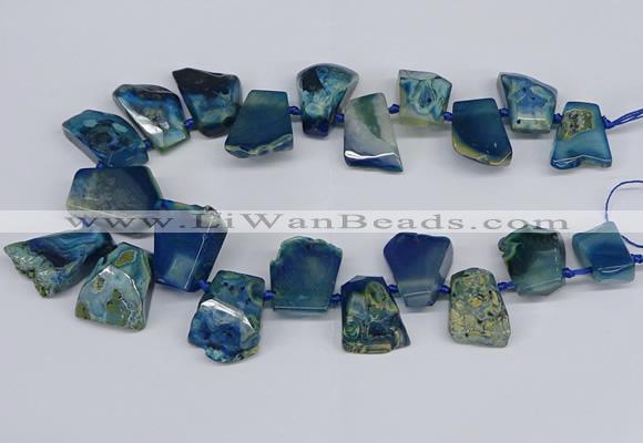 CTD4014 Top drilled 18*25mm - 25*35mm freeform agate beads