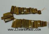 CTD405 Top drilled 12*25mm - 18*50mm sticks yellow tiger eye beads