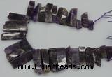 CTD406 Top drilled 10*25mm - 15*50mm sticks amethyst beads