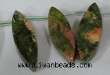 CTD42 Top drilled 10*25mm – 17*50mm marquise unakite gemstone beads