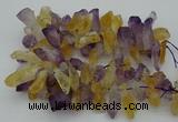 CTD420 Top drilled 12*25mm - 18*40mm nuggets amethyst & citrine beads