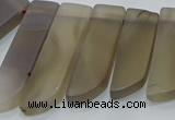 CTD4500 Top drilled 12*25mm - 12*50mm sticks matte grey agate beads