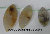 CTD48 Top drilled 15*30mm – 16*45mm marquise bamboo leaf agate beads