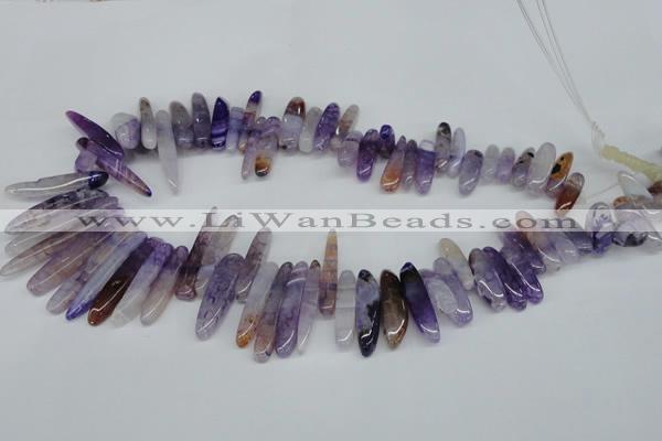 CTD583 Top drilled 6*20mm - 6*45mm wand agate gemstone beads